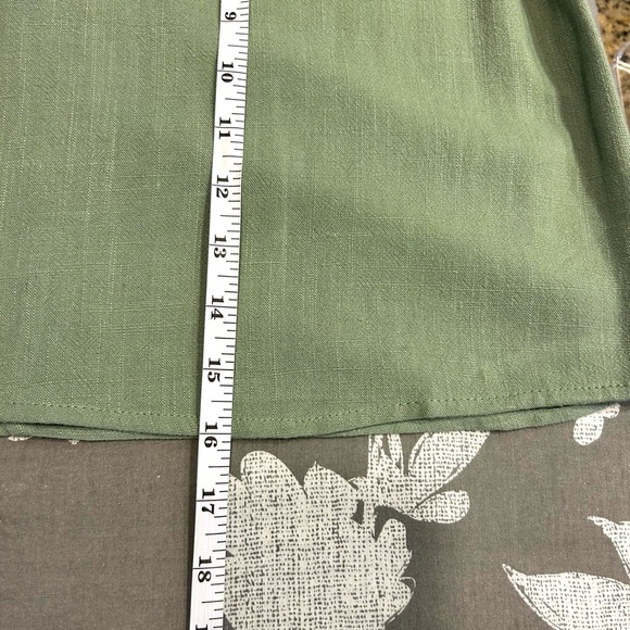 💦”Blue Rain” NWT Elegant Sage Green Wrap Detail Zip Back Mini Skirt💧 - Picture 8 of 11